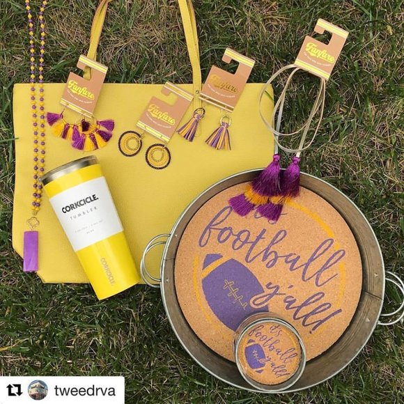 Red and Black Tassel Hoop Earrings - Picture 11 of 11